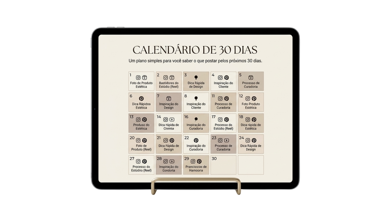 Bônus de calendário de 30 dias